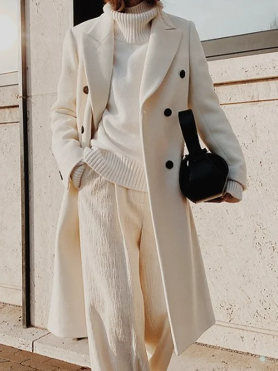 Closure Collar Basics Plain Coats