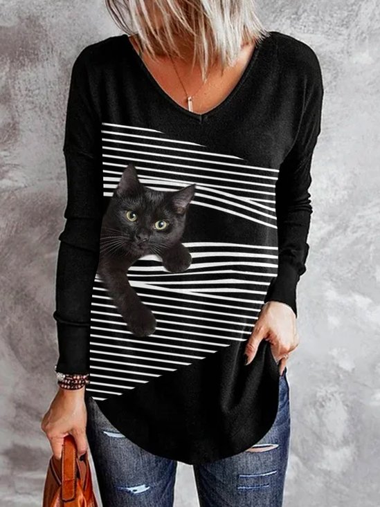 Loose Casual Animal Blouses