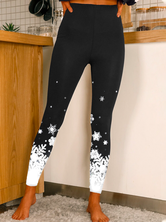 Casual Jersey Abstract Leggings
