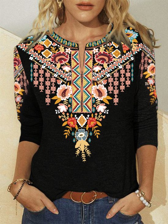 Crew Neck Loose Cotton Casual T-shirt