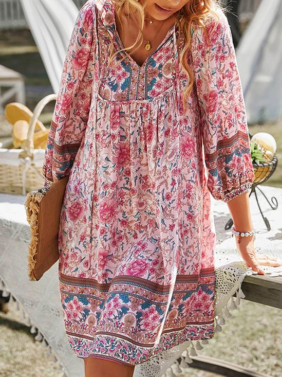 Boho Loose V Neck Shorts