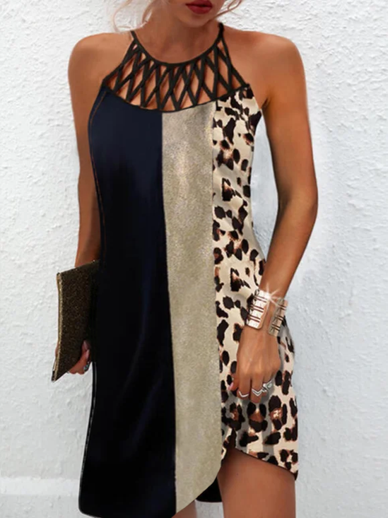 Leopard Crew Neck Loose Shorts