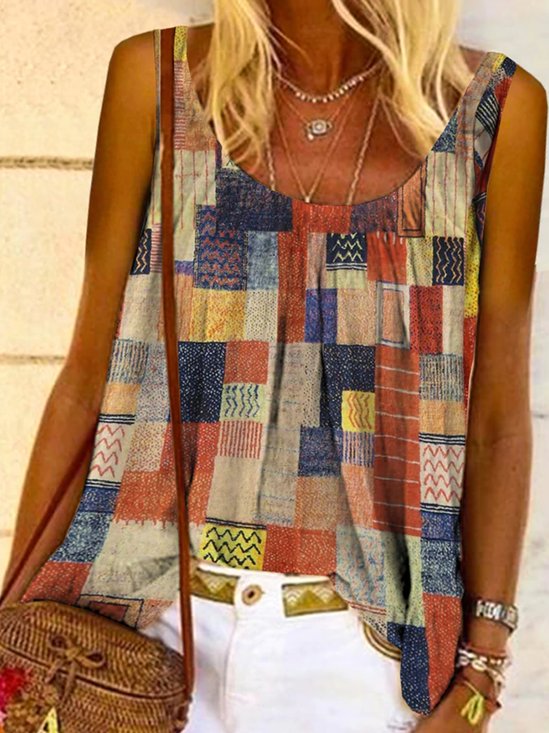 Jersey Crew Neck Loose Tank & Cami