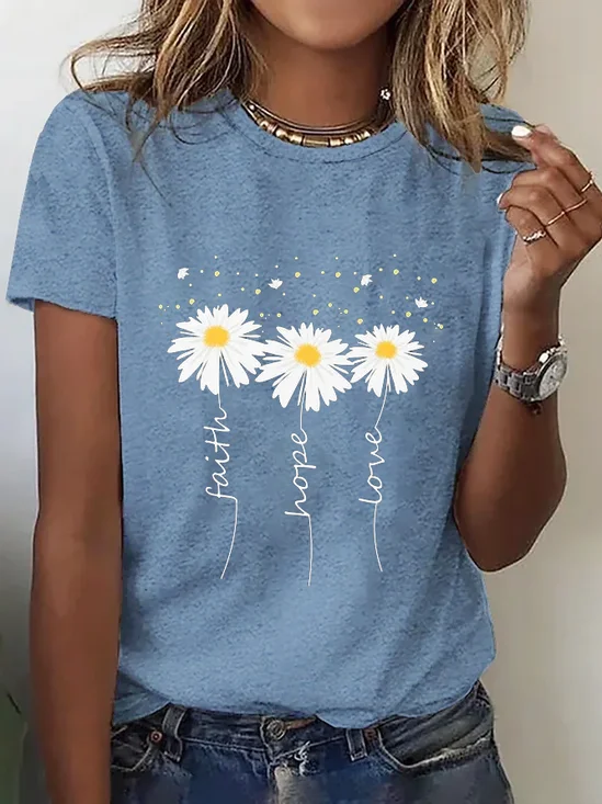 Crew Neck Casual Jersey T-shirt