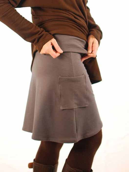Casual Plain Autumn Daily Loose Jersey Skirt Regular Regular Size Skirt for Women