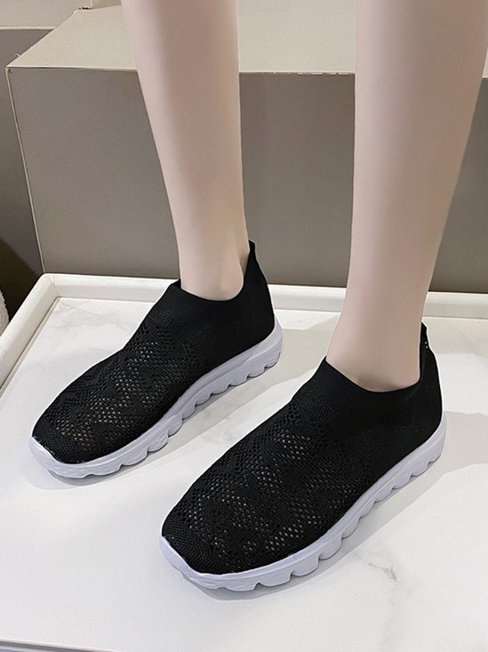 Geometric Lightweight Soft Sole Non-Slip Flyknit Sneakers