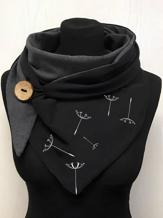 Women's Dandelion Print Triangle Scarf Casual Mature