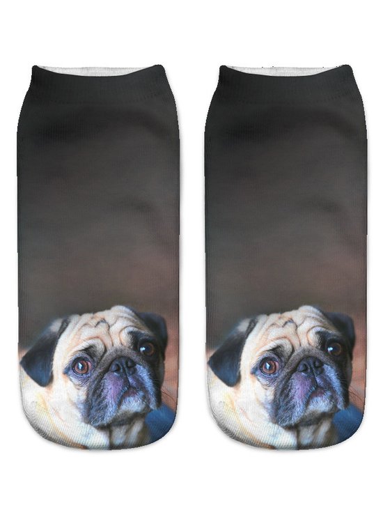 Casual 3D Printing Gradient Color Dog Pattern Socks Everyday Home