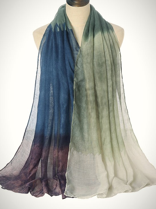 Casual Bali Gradient Pattern Scarf Silk Shawl Scarf