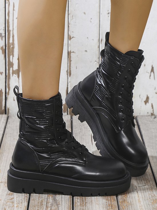 Down Panel Thermal Biker Boots
