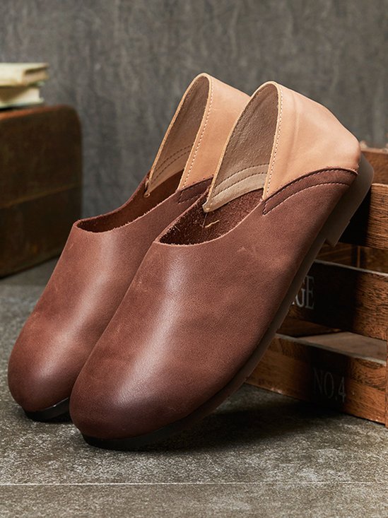 Vintage Casual Patchwork Flats