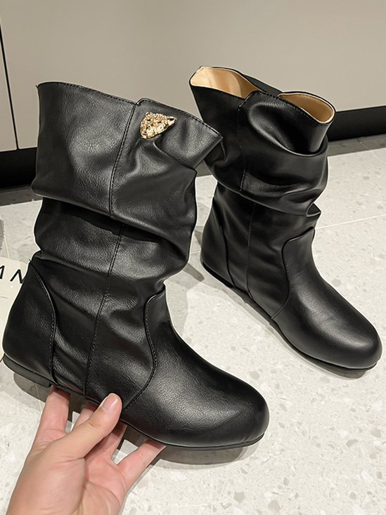 Tiger Metal Trim Crinkle Boots