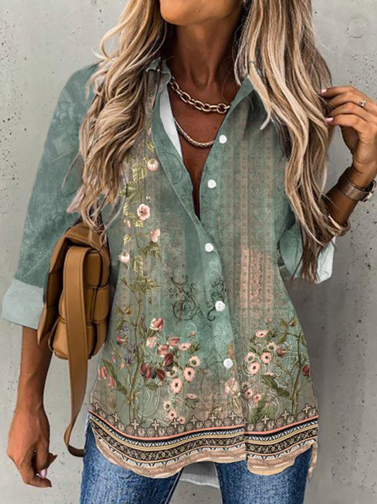 Floral Casual Long Sleeve Blouse