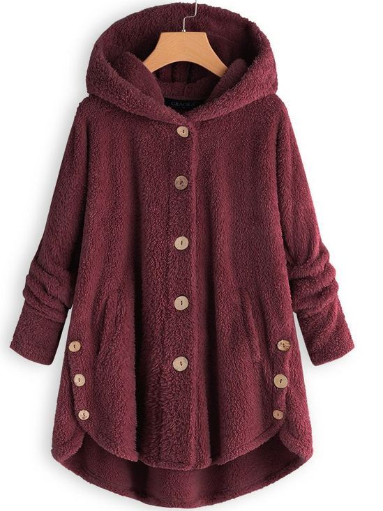 Cashmere Casual Solid Hooded Coats