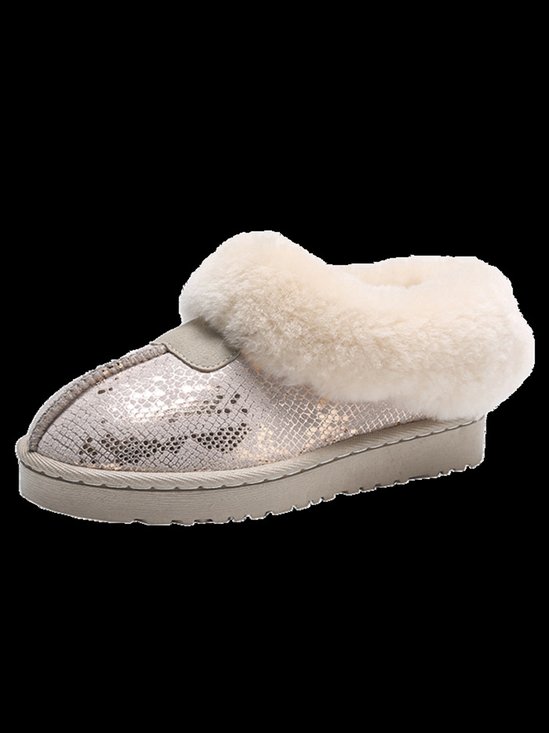 Split Joint Snakeskin Snow Boots