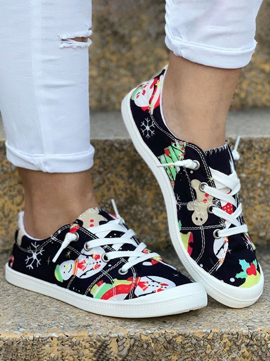Christmas Snowman Printing Sneakers