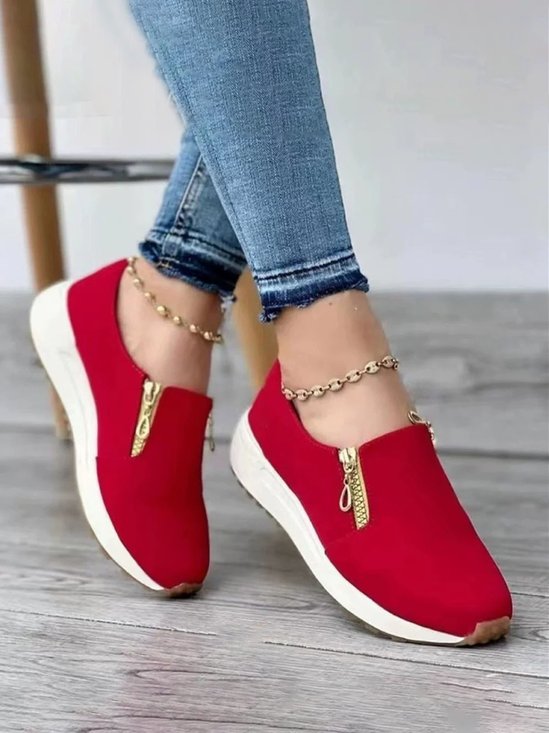 Plain Double Zip Sneakers