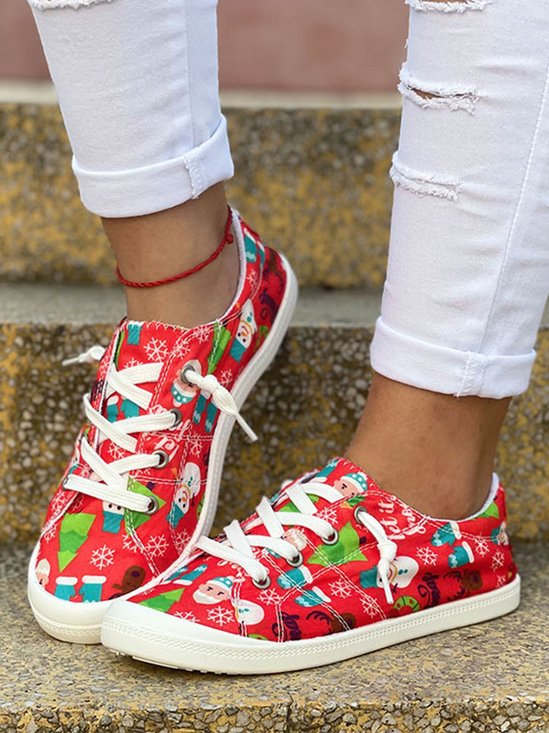 Christmas Snowman Printing Sneakers