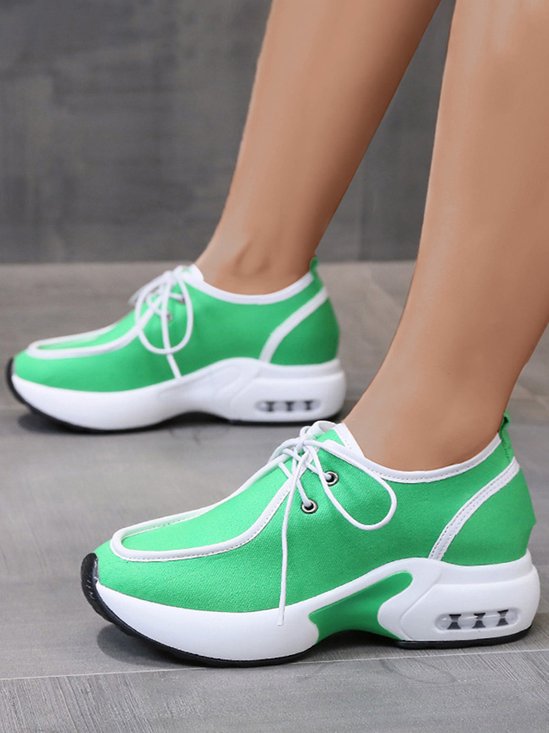 Split Joint Lace-Up Platform Air Cushioned Sneakers
