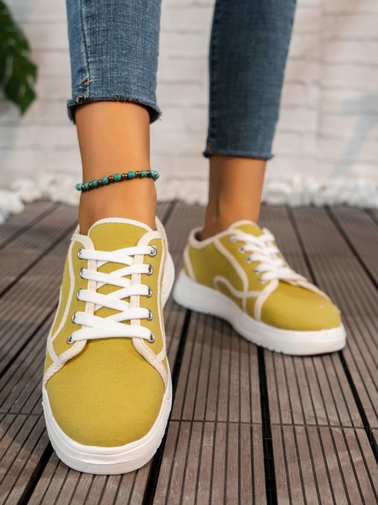Plus Size Split Joint Canvas Sneakers