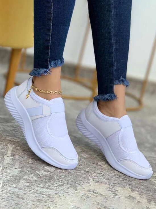 Plus Size Split Joint Slip On Sneakers