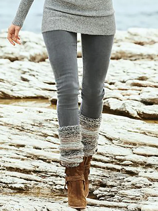 Cotton-Blend Plain Trousers