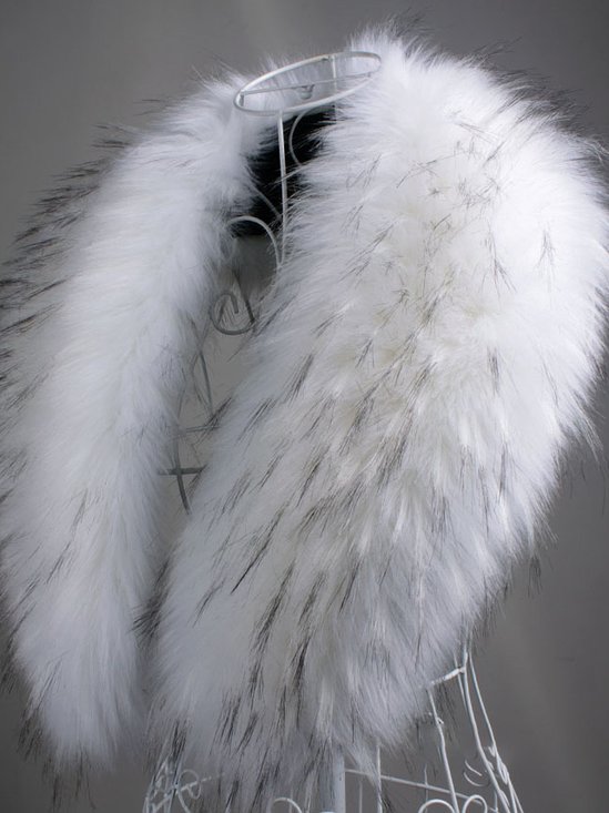 Vintage Faux Fur Gradient Plush Scarf Autumn Winter Coat Sweater Accessories Warmth