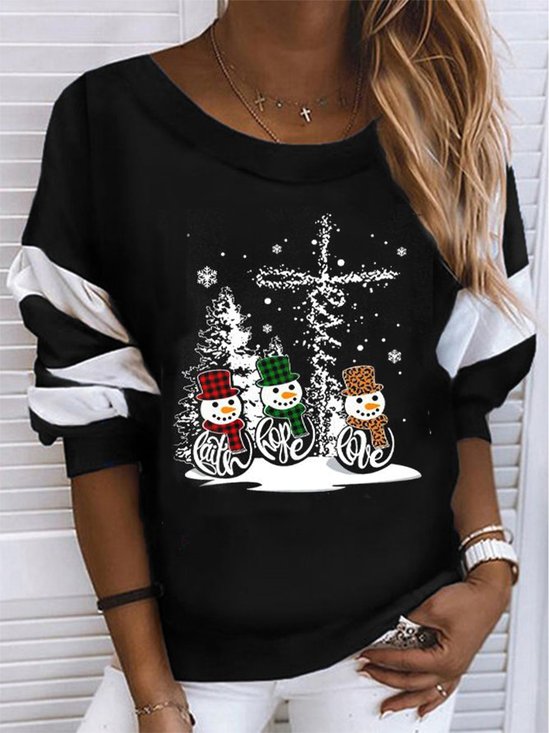 Crew Neck Casual Christmas Sweatshirt