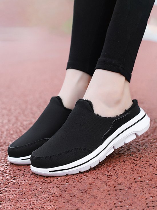 Plus Size Unisex Waterproof Fabric Warm Lined Casual Slippers