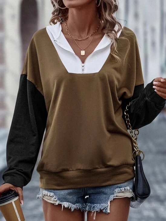 Color Block Casual Sweatshirt