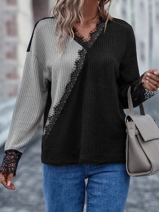 V Neck Loose Casual T-Shirt