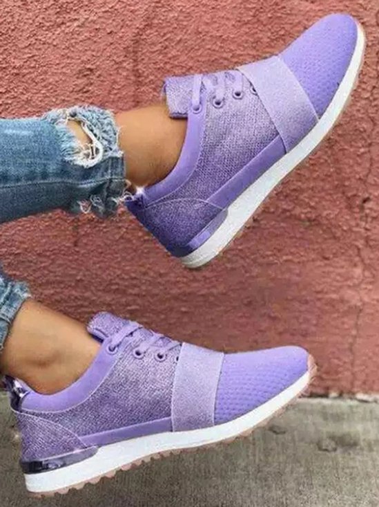 Lightweight Breathable Lace-Up Sneakers