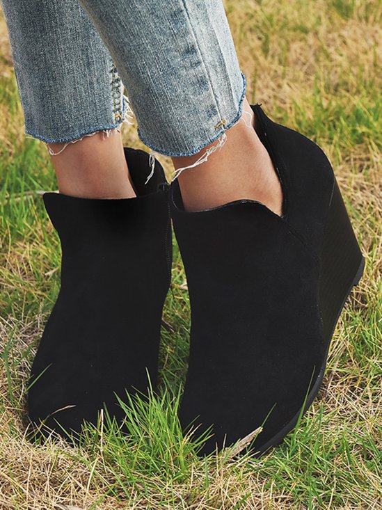 Vintage Leopard Wedge Booties