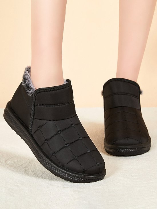Winter Casual Embossed Slip On Snow Boots