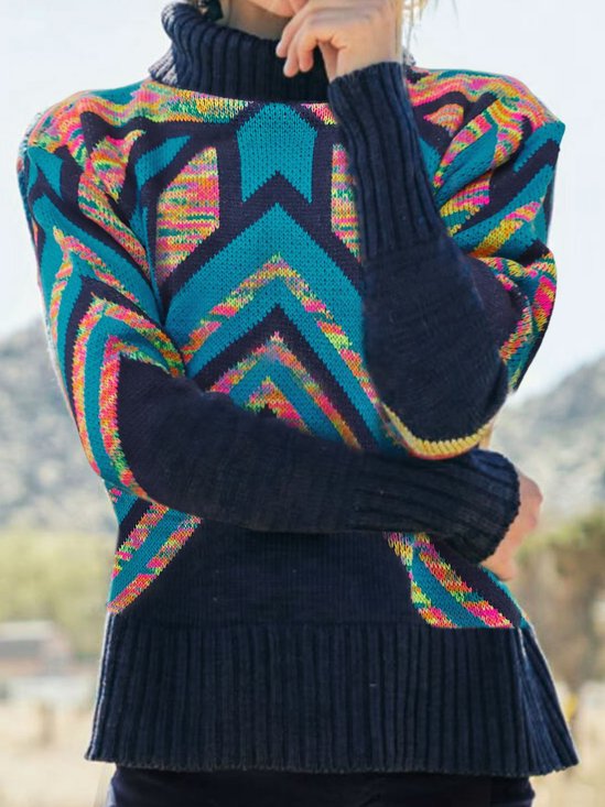 Ethnic Loose Knitted Jumper