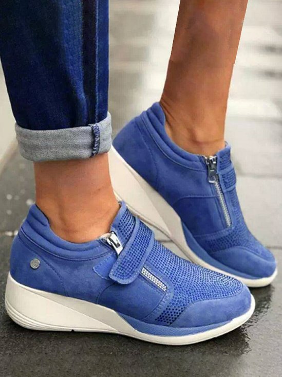 Rhinestone Casual Wedge Sneakers