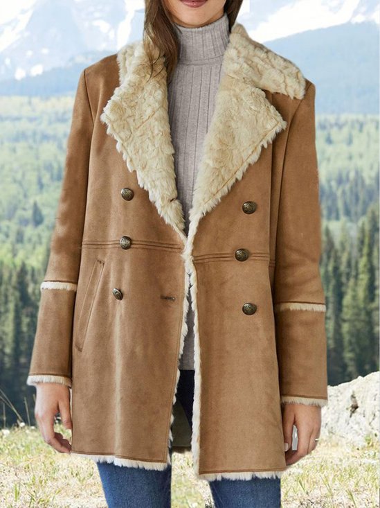 Casual Autumn Suede Embroidery Heavyweight Casual Long sleeve Shawl Collar Jacket for Women