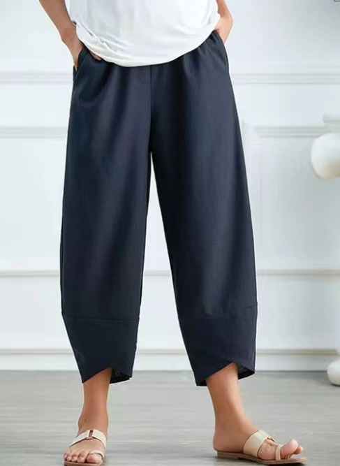 Cotton Casual Loose Linen & Cotton Bottoms