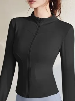 Plain Quick Dry Sports Zipper Yoga & Fitness