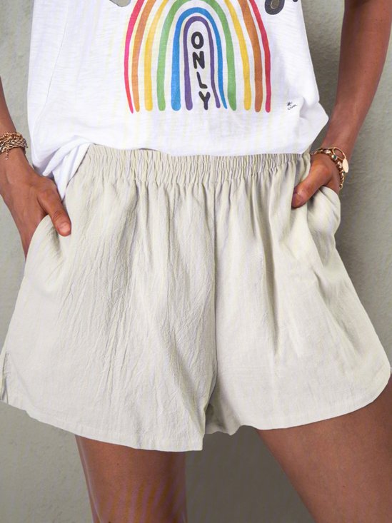 Casual Cotton-Blend Shorts