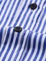 Striped Casual Loose Cotton Blouses