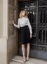 Plain Stand Collar Fit Off Shoulder Sleeve Blouses