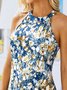 Jersey Floral Halter Casual Shorts