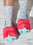 Women Halloween Spring Party Split Joint Flat Heel Closed Toe Fabric Rubber Toe-covered Slippers Living Room Slippers