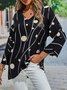Black Crew Neck Polka Dots Top