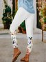 Jersey Floral Printed Regular Casual Trousers