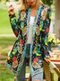 Casual Floral Winter Mid-weight Micro-Elasticity Daily Jersey Long sleeve Loose Other Coat for Women