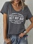 Casual Jersey Letter Fit T-shirt