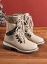 Wool Stitching PU Lace Buckle Middle Snow Snow Boots