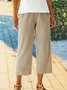 Solid Loose Cotton Trousers